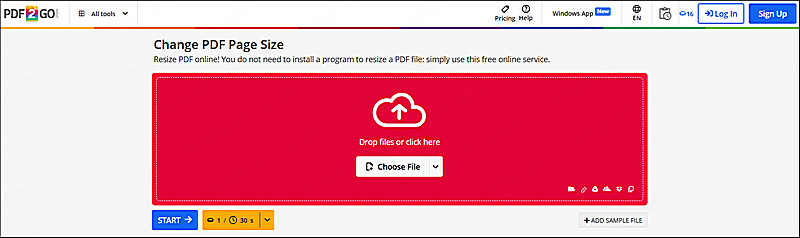 PDF2GO（PDF専用） ホームページ