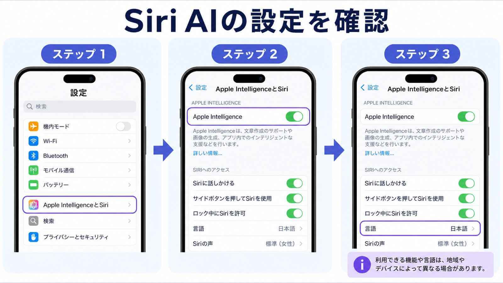 iOS 27でSiri AIの設定を確認する3つの手順