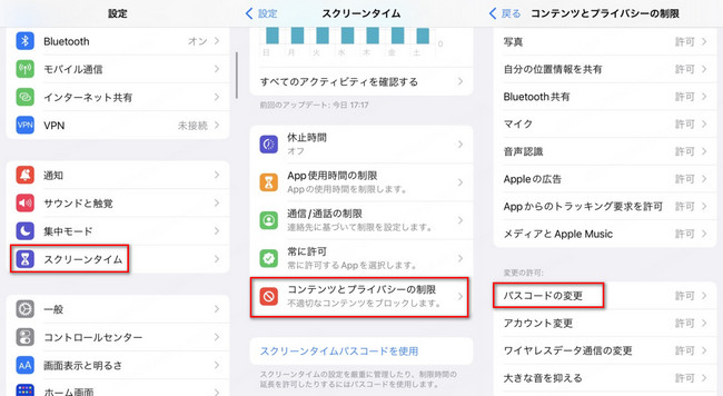 iPhone コンテンツ 制限解除