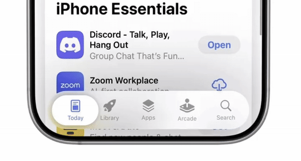 iOS 26 底部ナビゲーションバー変化
