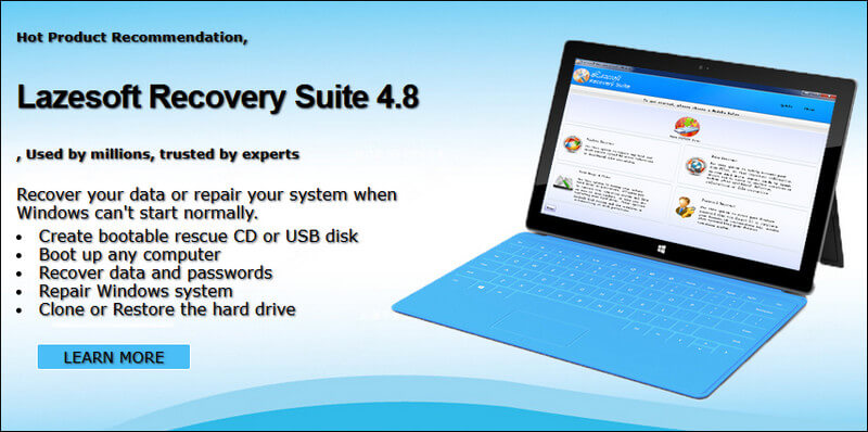 Lazesoft Recovery Suite ホームページ