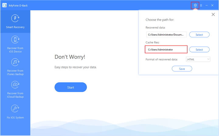 imyfone d back параметрлерін тексеріңіз