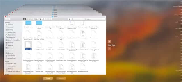 time machine folders