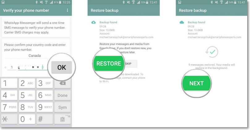 Google Drive-тан Android-қа WhatsApp сақтық көшірмесін қалпына келтіру