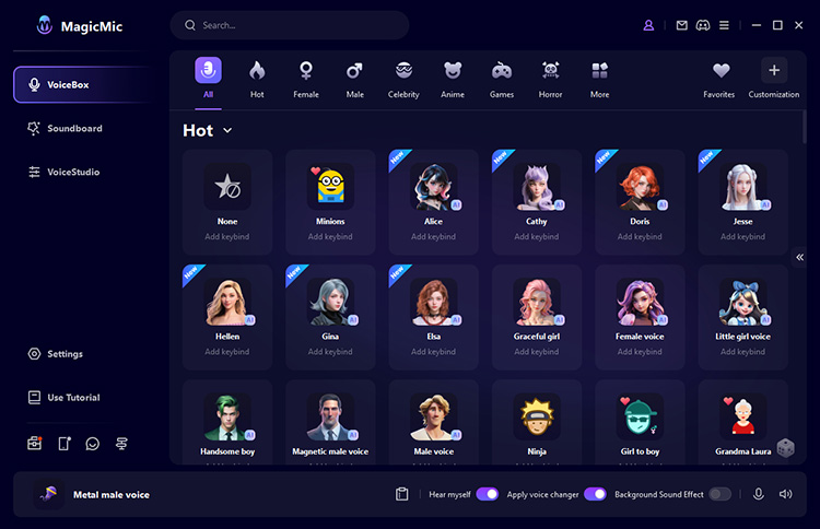 magicmic - Discord дауысты өзгерту интерфейсі