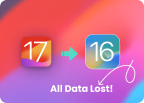 iOS 17 다운그레이드 후 모든 데이터 손실