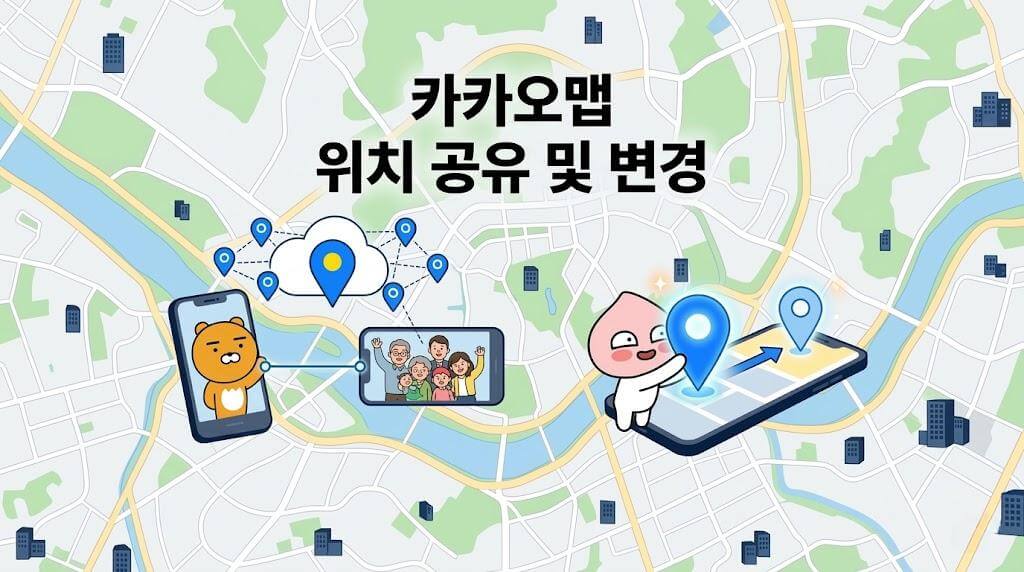 카카오맵 위치 공유 및 위치 변경 방법 소개