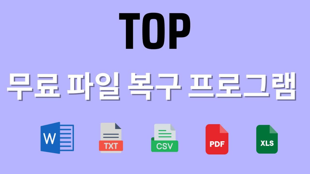 무료 파일 복구 프로그램 TOP 5 정리!