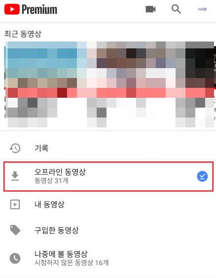 iPhone 유튜브 프리미엄(YouTube Premium) 저장된 동영상 확인
