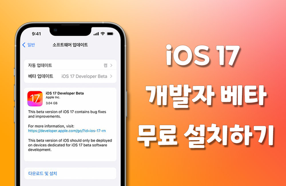 iOS 17 개발자 베타 버전 설치