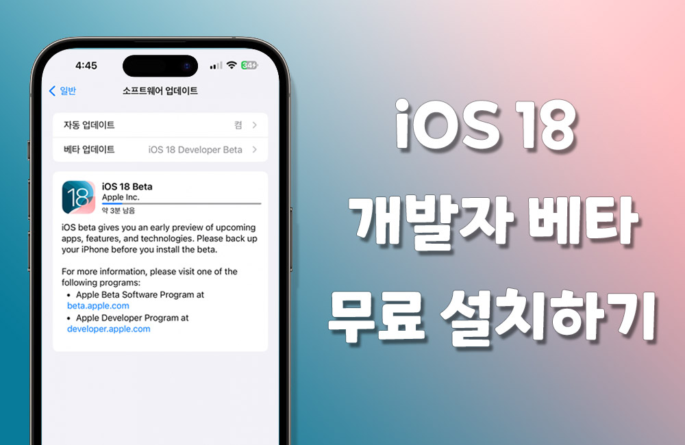 iOS 18 개발자 베타 버전 설치