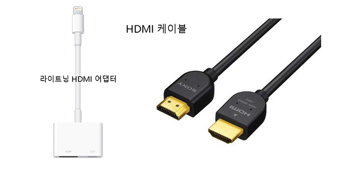 라이트닝 HDMI 어댑터 및 HDMI 케이블