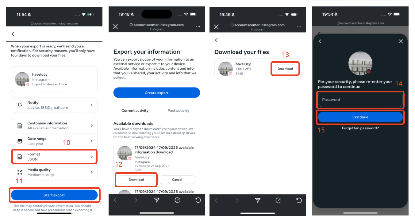 recover instagram data 3