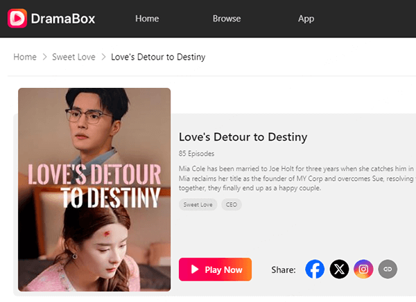 Love's Detour to Destiny watch full movie on dramabox