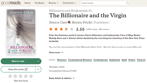 the billionaire and the virgin read online free on goodreads