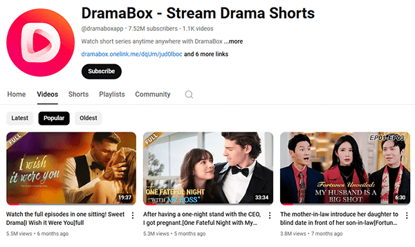 watch dramabox movies for free on youtube