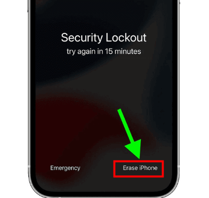 kaip pašalinti užrakto ekraną iphone per ištrinti iphone