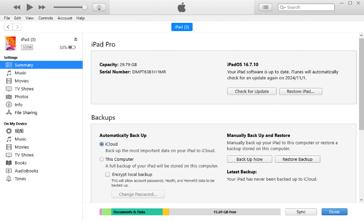 atstatyti ipad gamyklinius nustatymus be icloud slaptažodžio per itunes