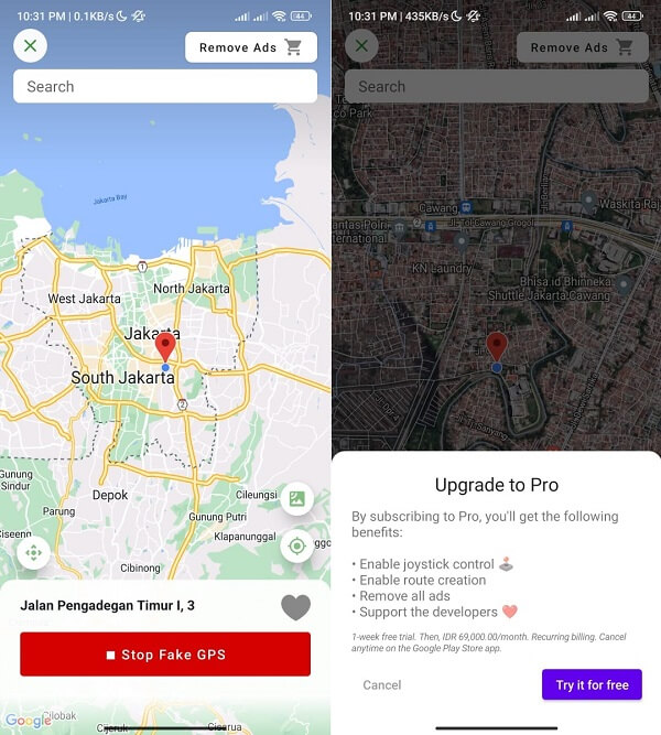 fake gps by hope factory apps