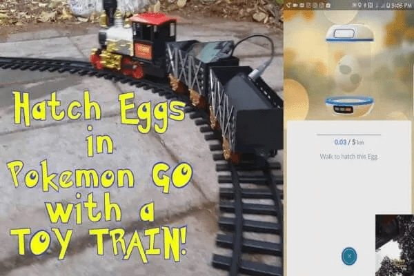 use a railroad to hatch eggs in Pokemon Go
