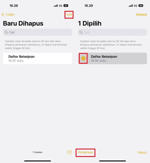 Nota iPhone baru sahaja memadamkan langkah