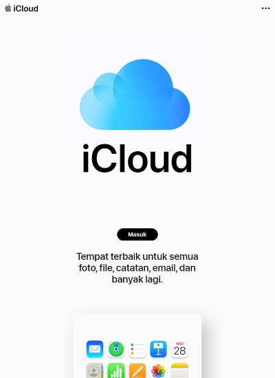 log masuk iCloud