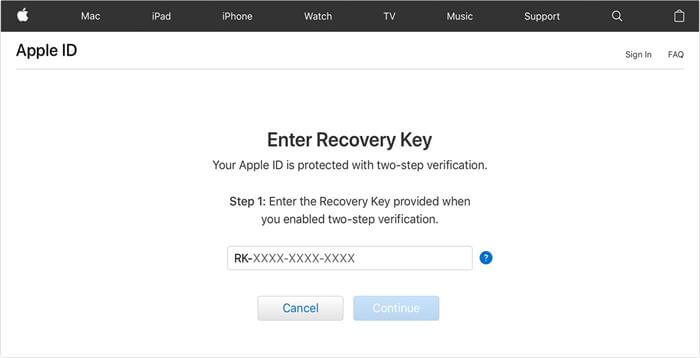 fix how to view apple id password via recovery key