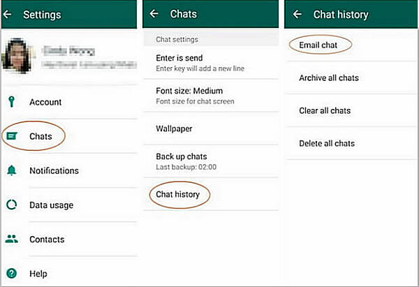 pindahkan whatsapp android melalui e-mel