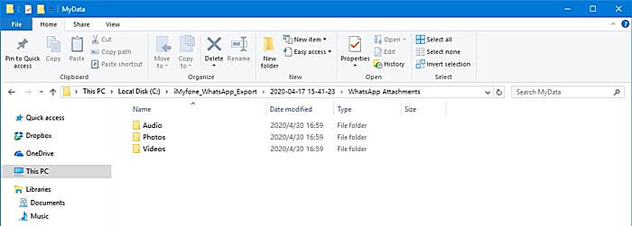 buka folder eksport whatsapp pada komputer