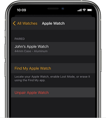 Ontkoppel Apple Watch van iPhone