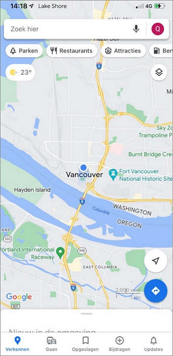 valse locatie op google map