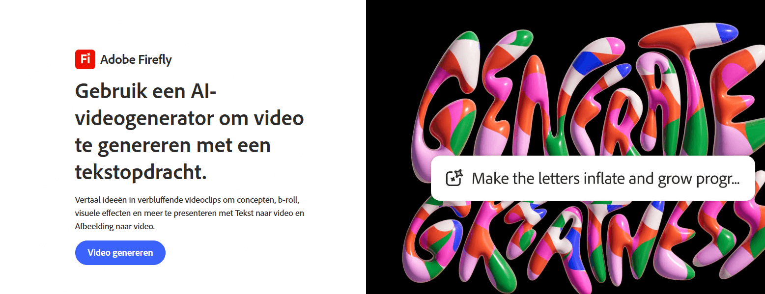Adobe Firefly - tekst naar video AI