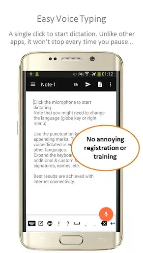 Speechnotes Android audio naar tekst app