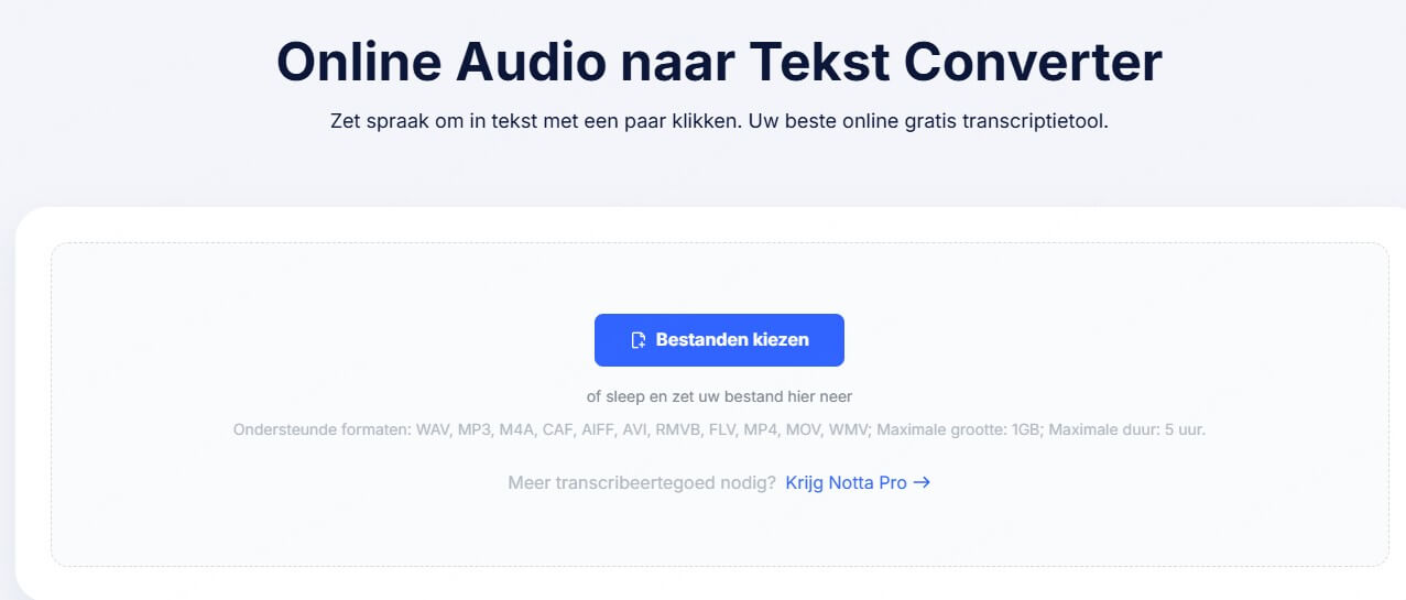 Notta-online audio naar tekst