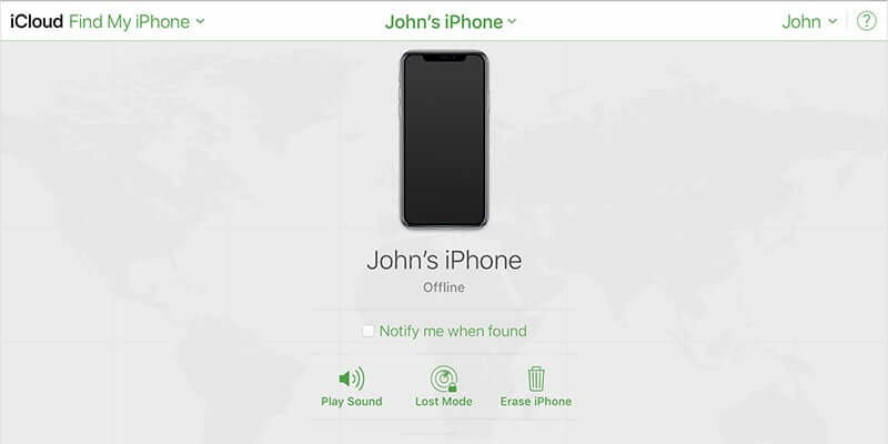 wis iPhone in iCloud om de telefoon te ontgrendelen zonder wachtwoord