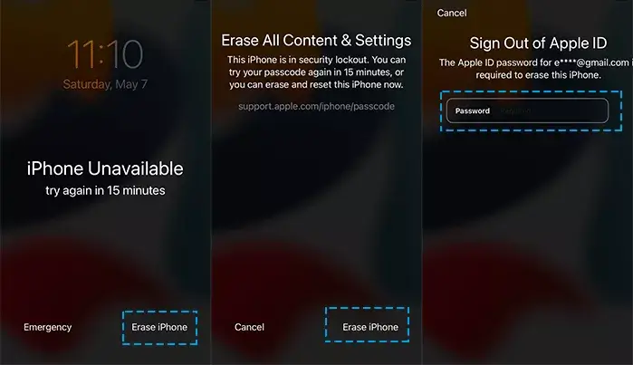 iPhone niet beschikbaar resetten