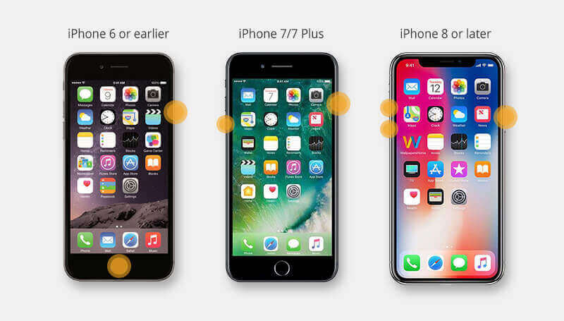 herstart iphone om iphone te repareren wanneer deze op apple blijft