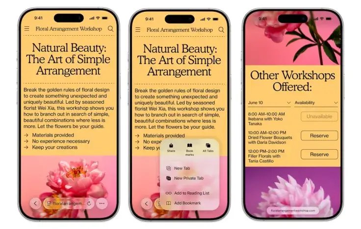Safari in iOS 26 met nieuw ontwerp en afgeronde tabbladen