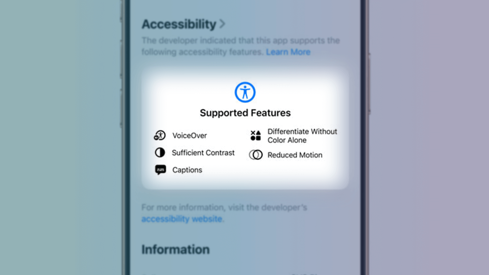 Accessibility Labels in App Store van iOS 26