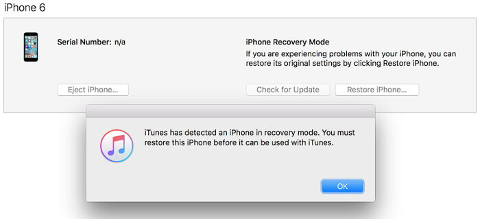 Herstel iPhone in herstelmodus met iTunes
