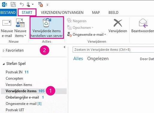 verwijderde items herstellen Outlook