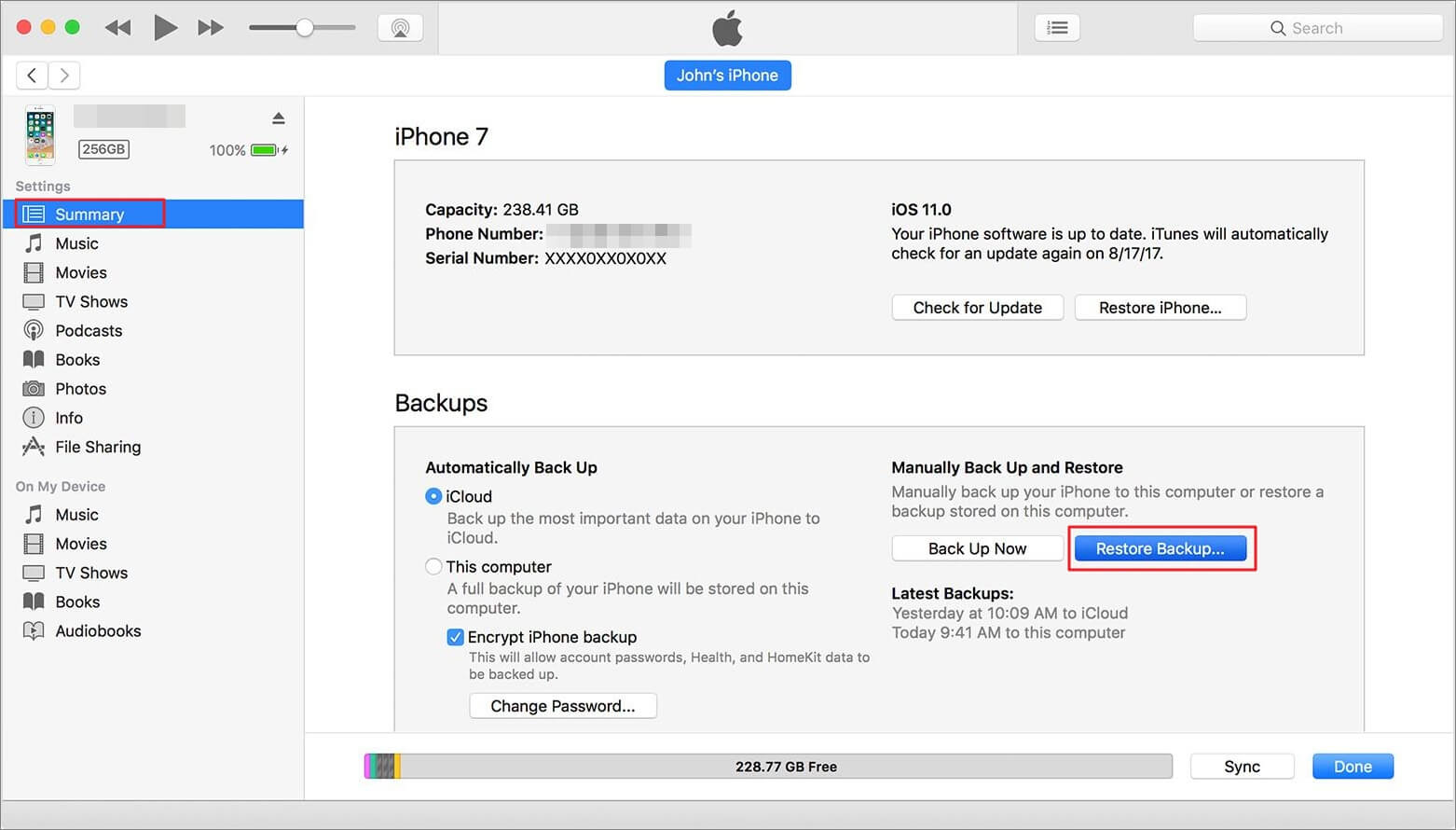 Herstel foto's van kapotte iPhone met iTunes Backup