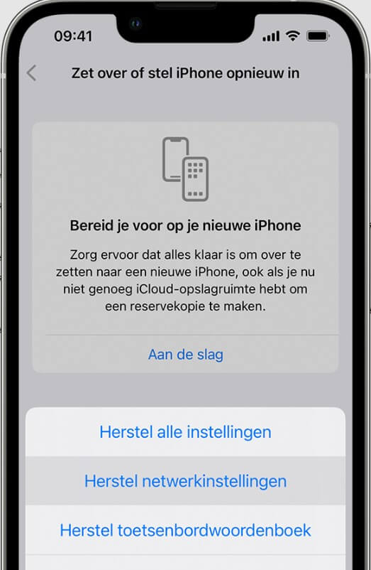 iPhone reset netwerkinstellingen