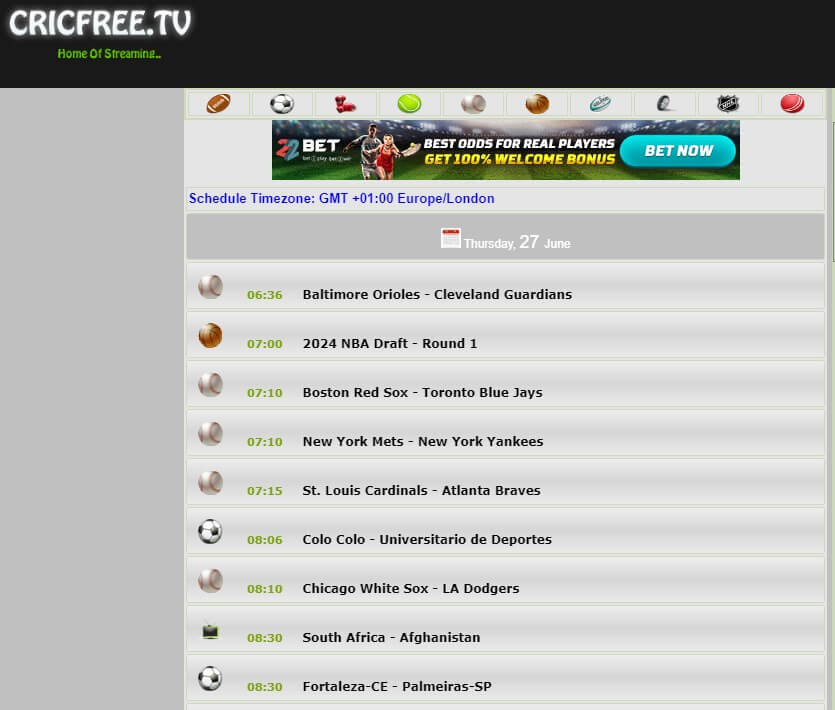 crickfree - gratis voetbal live stream