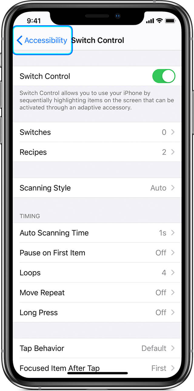iPhone bedienen via PC met Switch Control op iPhone