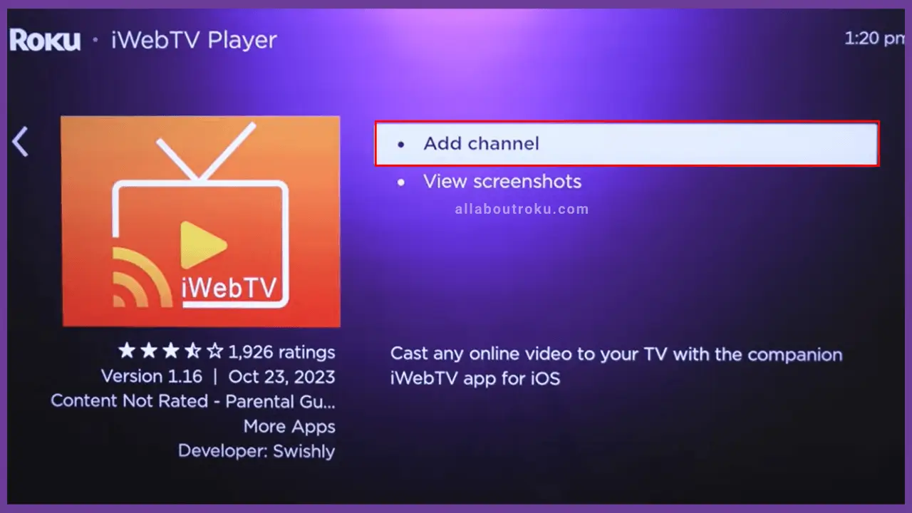 scherm spiegelen iPhone naar Chromecast gratis via iWebTV App