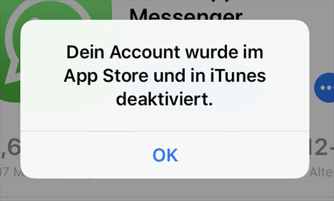 Uw account is gedeactiveerd in iTunes en App Store