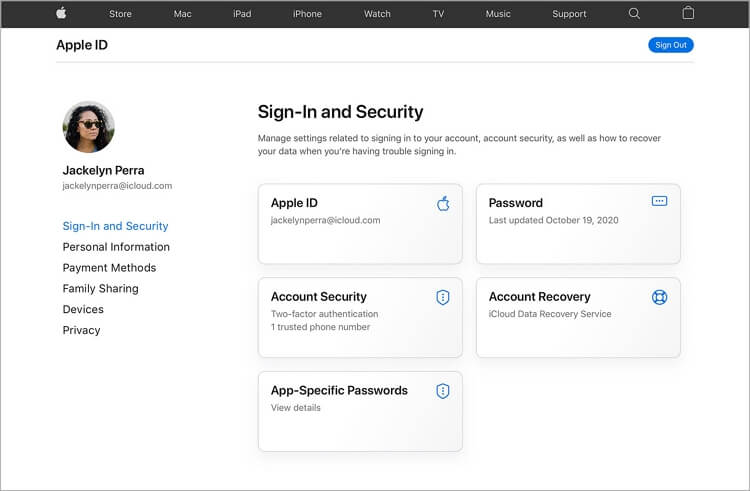 Ontgrendel Apple ID via de website