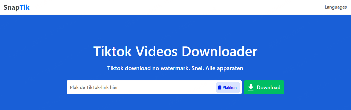 SnapTik – TikTok video downloaden zonder watermerk(online)