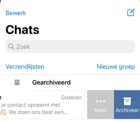 Chats archiveren op WhatsApp iPhone